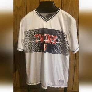 White Minnesota Twins Jersey Shirt True Fan  Medium White Small Stain